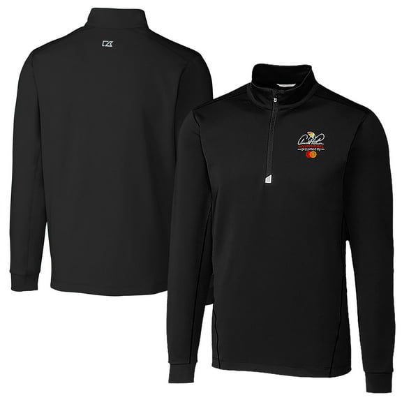 Men's Cutter & Buck Black Arnold Palmer Invitational Big & Tall Traverse Half-Zip Pullover Jacket