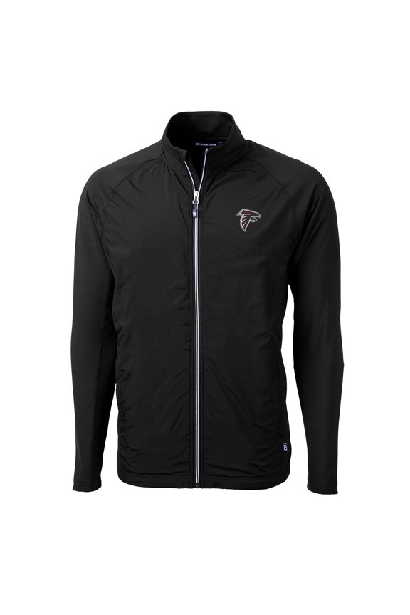 Men's Cutter & Buck Black Atlanta Falcons Adapt Eco Knit Full-Zip Jacket