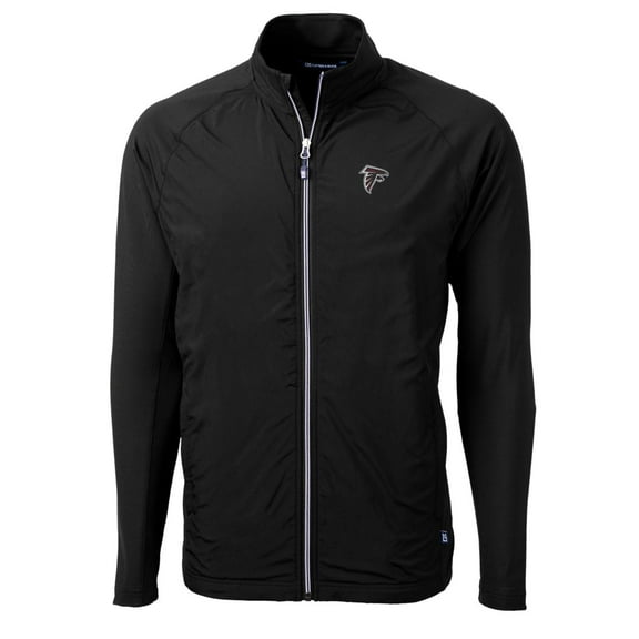Men's Cutter & Buck Black Atlanta Falcons Big & Tall Adapt Eco Knit Full-Zip Raglan Jacket