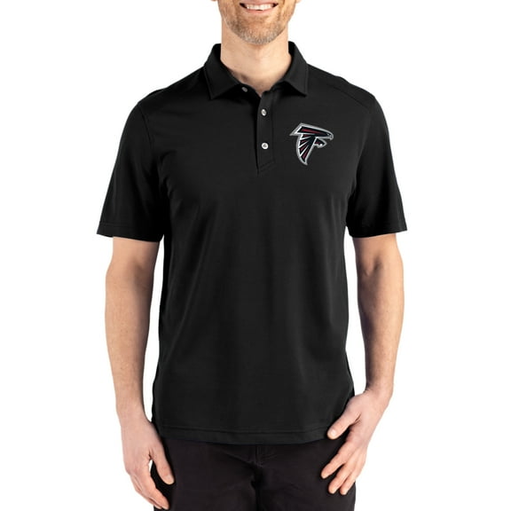 Men's Cutter & Buck Black Atlanta Falcons Big & Tall Advantage Refresh Epic Confidence Recycled Tri-Blend Pique Polo