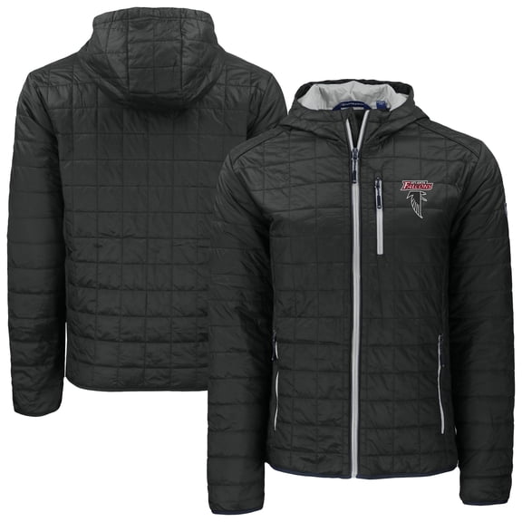 Men's Cutter & Buck Black Atlanta Falcons Rainier PrimaLoft Eco Insulated Full-Zip Puffer Jacket