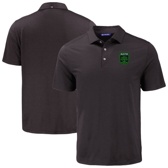 Men's Cutter & Buck Black Austin FC Coastline Epic Comfort Eco Recycled Polo