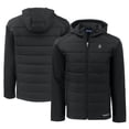 thumbnail image 1 of Men's Cutter & Buck Black Baltimore Orioles City Connect Evoke Hybrid Eco Softshell Recycled Full-Zip Hooded Jacket, 1 of 3