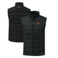 thumbnail image 1 of Men's Cutter & Buck Black Baltimore Orioles Evoke Hybrid Eco Softshell Recycled Full-Zip Vest, 1 of 3
