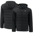 thumbnail image 1 of Men's Cutter & Buck Black Baltimore Ravens  Evoke PrimaLoft Hybrid Eco Softshell Recycled Full-Zip Hooded Jacket, 1 of 3