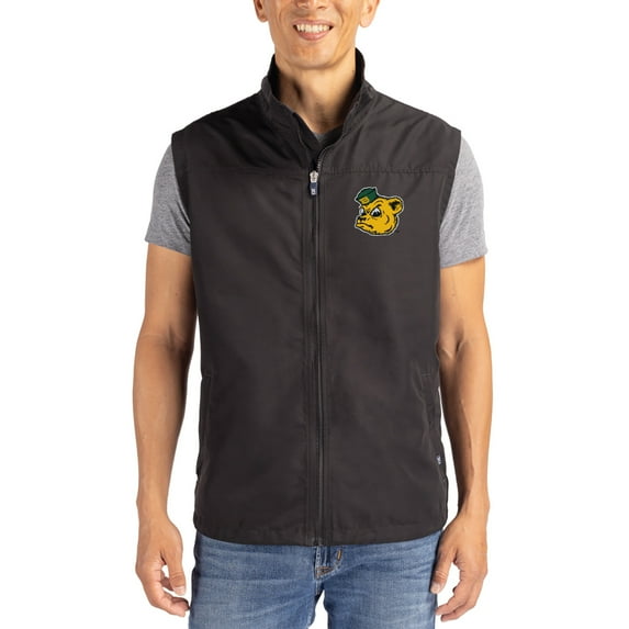 Men's Cutter & Buck Black Baylor Bears Charter Eco Recycled Full-Zip Vest
