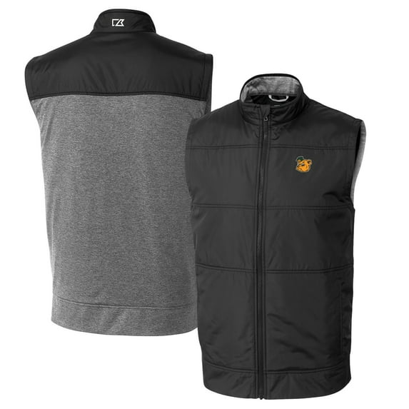 Men's Cutter & Buck Black Baylor Bears Vault Big & Tall Stealth Hybrid Windbreaker Full-Zip Vest