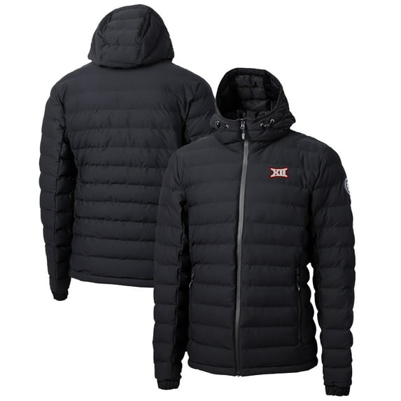 Men's Cutter & Buck Black Big 12 Gear Mission Ridge Repreve Eco Insulated Puffer Full-Zip Jacket