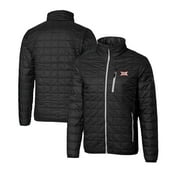 Men's Cutter & Buck  Black Big 12 Gear Rainier PrimaLoft Eco Insulated Full-Zip Puffer Jacket