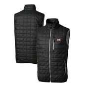Men's Cutter & Buck  Black Big 12 Gear Rainier PrimaLoft Eco Insulated Full-Zip Puffer Vest