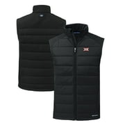 Men's Cutter & Buck  Black Big 12 Gear Rainier PrimaLoft Eco Insulated Printed Full-Zip Puffer Jacket
