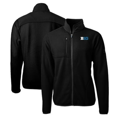 Men's Cutter & Buck  Black Big Ten Gear Cascade Eco Sherpa Fleece Full-Zip Jacket