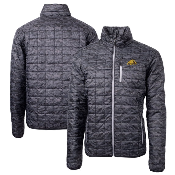 Men's Cutter & Buck Black Bowie State Bulldogs Rainier Primaloft Eco Full-Zip Hooded Jacket