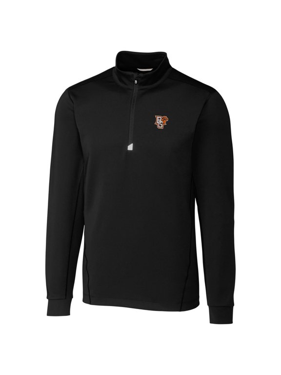 Men's Cutter & Buck Black Bowling Green St. Falcons Collegiate Big & Tall Traverse Half-Zip Jacket