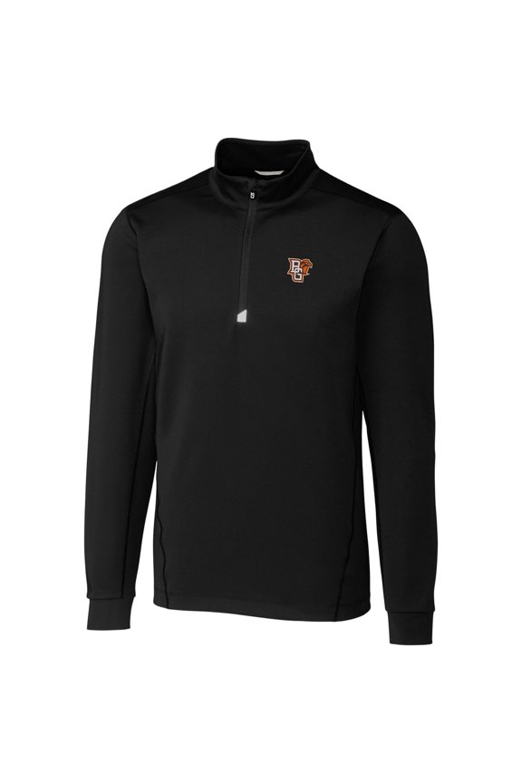 Men's Cutter & Buck Black Bowling Green St. Falcons Collegiate Big & Tall Traverse Half-Zip Jacket