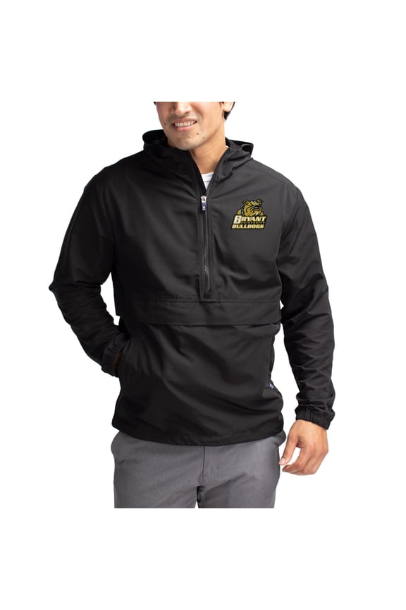 Men's Cutter & Buck Black Bryant Bulldogs Charter Eco Recycled Half-Zip Anorak Jacket