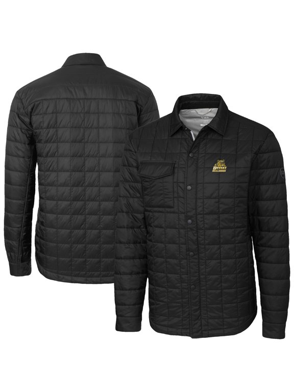 Men's-Cutter & Buck Black Bryant Bulldogs Ranier Eco Insulated PrimaLoft Full-Snap Shacket