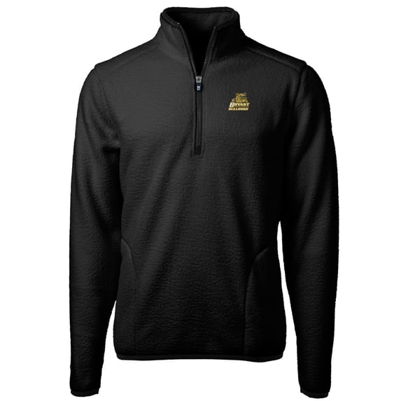 Men's Cutter & Buck Black Bryant Bulldogs Team Logo Cascade Eco Sherpa Fleece Quarter-Zip Pullover Jacket