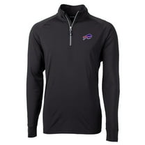 Men's Cutter & Buck Black Buffalo Bills Big & Tall Adapt Eco Knit Quarter-Zip Pullover Jacket