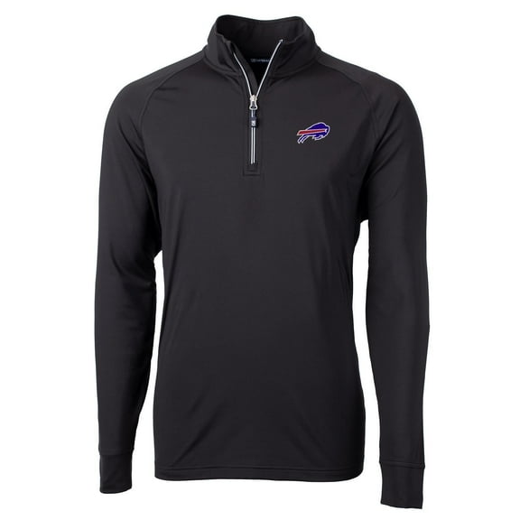 Men's Cutter & Buck Black Buffalo Bills Big & Tall Adapt Eco Knit Quarter-Zip Pullover Jacket
