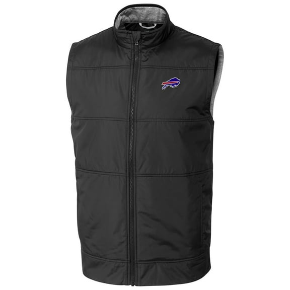 Men's Cutter & Buck Black Buffalo Bills Stealth Full-Zip Vest