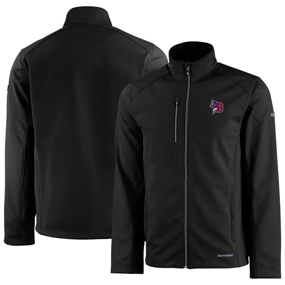 Men's Cutter & Buck Black Buffalo Bisons Evoke Eco Softshell Recycled Full-Zip Jacket