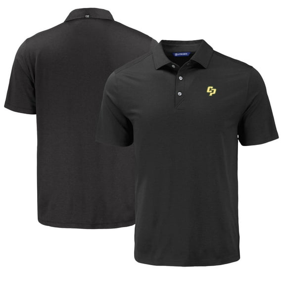 Men's Cutter & Buck Black Cal Poly Mustangs Coastline Epic Comfort Eco Recycled Polo
