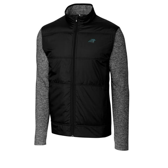 Men's Cutter & Buck Black/Charcoal Carolina Panthers Stealth Big & Tall Full-Zip Jacket