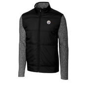 Men's Cutter & Buck Black/Charcoal Pittsburgh Steelers Stealth Big & Tall Full-Zip Jacket