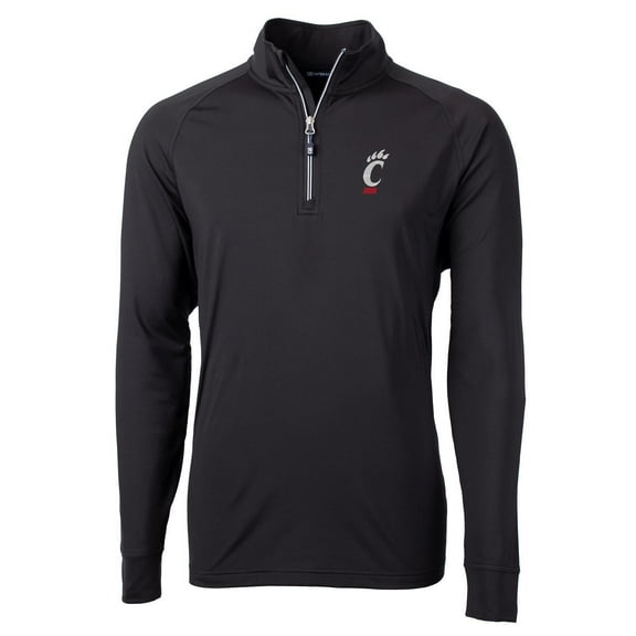 Men's Cutter & Buck Black Cincinnati Bearcats Big & Tall Adapt Eco Knit Quarter-Zip Pullover Jacket