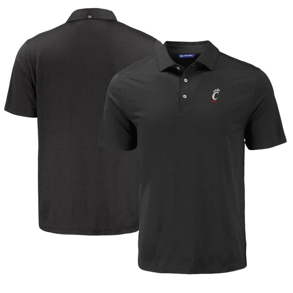 Men's Cutter & Buck Black Cincinnati Bearcats Coastline Epic Comfort Eco Recycled Polo