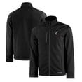thumbnail image 1 of Men's Cutter & Buck  Black Cincinnati Bearcats Evoke Eco Softshell Recycled Full-Zip Jacket, 1 of 3