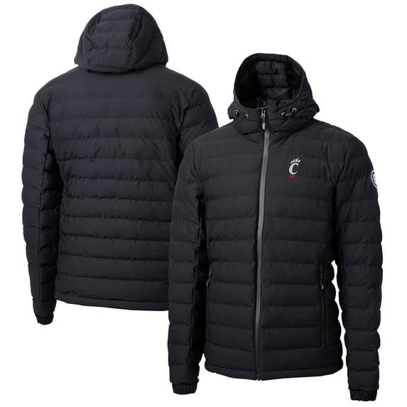Men's Cutter & Buck Black Cincinnati Bearcats Mission Ridge Repreve Eco Insulated Puffer Full-Zip Jacket