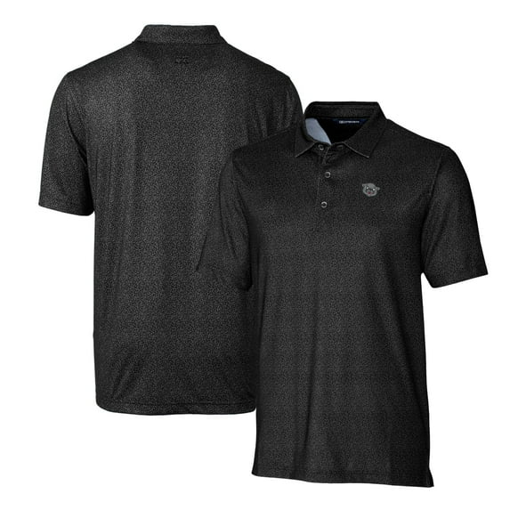 Men's Cutter & Buck Black Cincinnati Bearcats Primary Team Logo Pike Micro Floral Stretch Polo