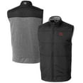 thumbnail image 1 of Men's Cutter & Buck  Black Cincinnati Reds Big & Tall Stealth Hybrid Quilted Windbreaker Full-Zip Vest, 1 of 3