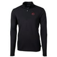 thumbnail image 1 of Men's Cutter & Buck Black Cincinnati Reds Big & Tall Virtue Eco Pique Quarter-Zip Pullover Jacket, 1 of 1