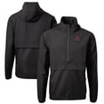thumbnail image 1 of Men's Cutter & Buck Black Cincinnati Reds Charter Eco Recycled Half-Zip Anorak Jacket, 1 of 3