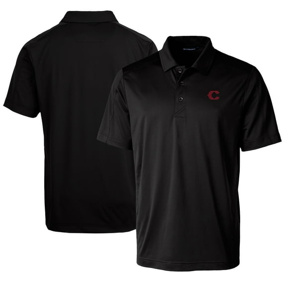 Men's Cutter & Buck Black Cincinnati Reds City Connect Prospect Textured Stretch Polo