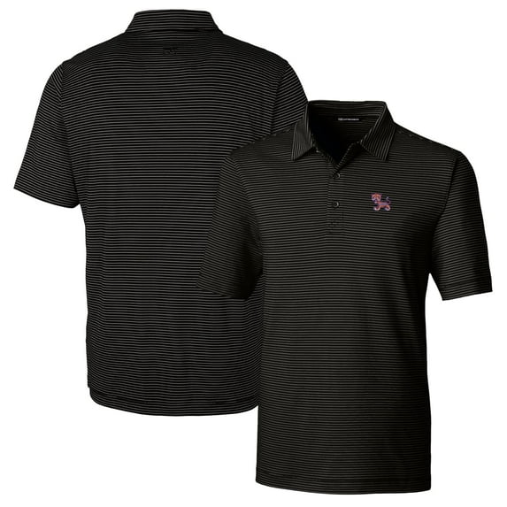 Men's Cutter & Buck Black Clemson Tigers Big & Tall Forge Pencil Stripe Stretch Polo