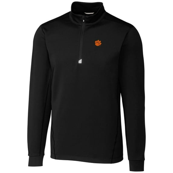 Men's Cutter & Buck Black Clemson Tigers Big & Tall Traverse Half-Zip Jacket