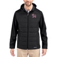 thumbnail image 1 of Men's Cutter & Buck Black Clemson Tigers Evoke Hybrid Eco Softshell Recycled Full Zip Hooded Jacket, 1 of 2