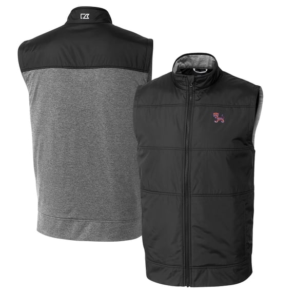 Men's Cutter & Buck Black Clemson Tigers Vault Big & Tall Stealth Hybrid Windbreaker Full-Zip Vest