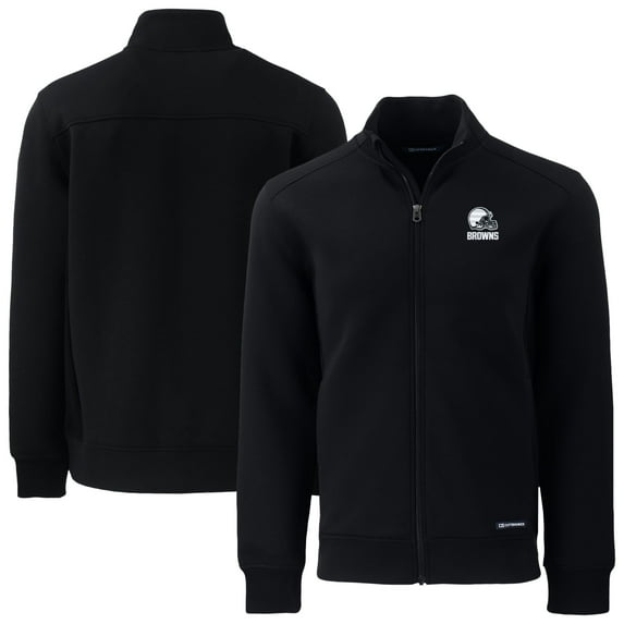 Men's Cutter & Buck Black Cleveland Browns Big & Tall Roam Eco Recycled Full-Zip Jacket