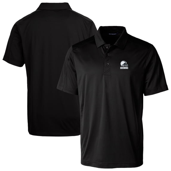 Men's Cutter & Buck Black Cleveland Browns Prospect Eco Textured Stretch Recycled Polo