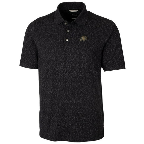 Men's Cutter & Buck Black Colorado Buffaloes Big & Tall Advantage Space Dye Polo