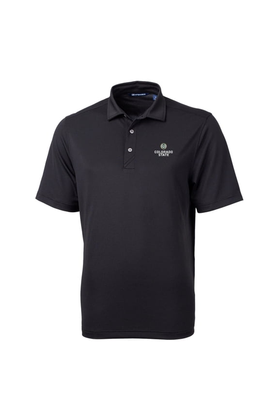 Men's Cutter & Buck Black Colorado State Rams Big & Tall Virtue Eco Pique Recycled Polo