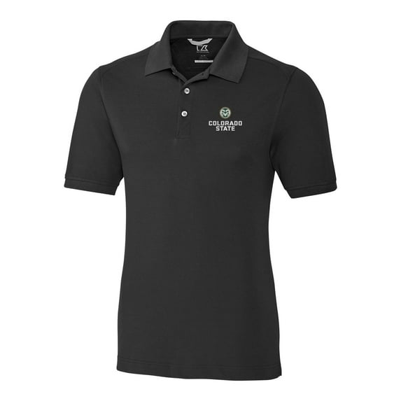 Men's Cutter & Buck Black Colorado State Rams Collegiate Big & Tall Advantage DryTec Polo