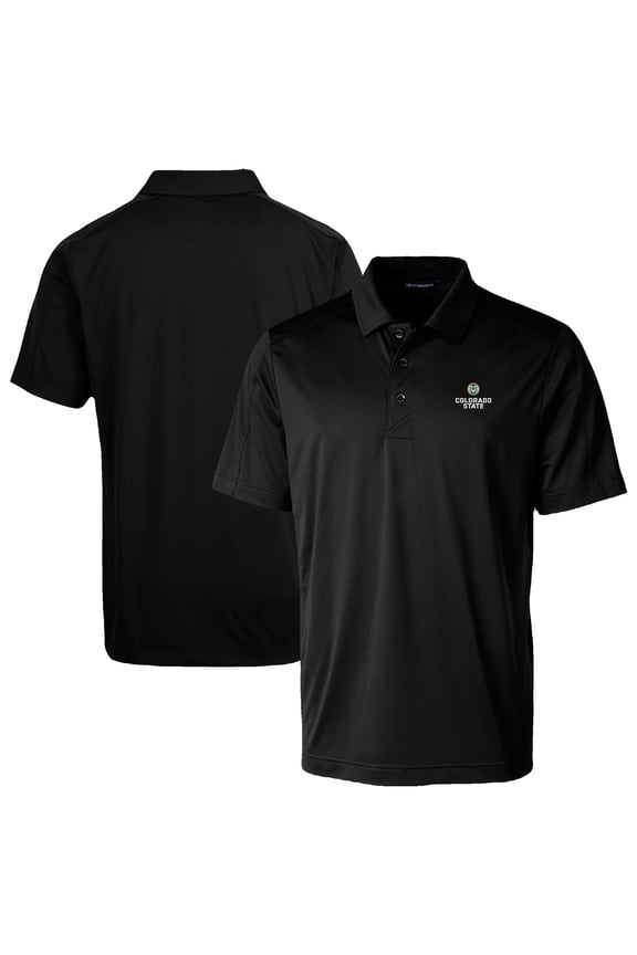 Men's Cutter & Buck Black Colorado State Rams Prospect Eco Textured Stretch Recycled Polo
