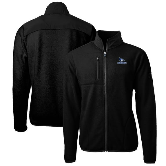 Men's Cutter & Buck Black Creighton Bluejays Big & Tall Cascade Eco Sherpa Fleece Full-Zip Jacket
