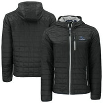Men's-Cutter & Buck  Black Creighton Bluejays Rainier Eco PrimaLoft Hooded Full-Zip Jacket